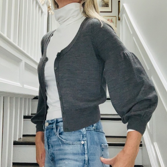 DKNY pouf sleeves cardigan - Picture 3 of 10